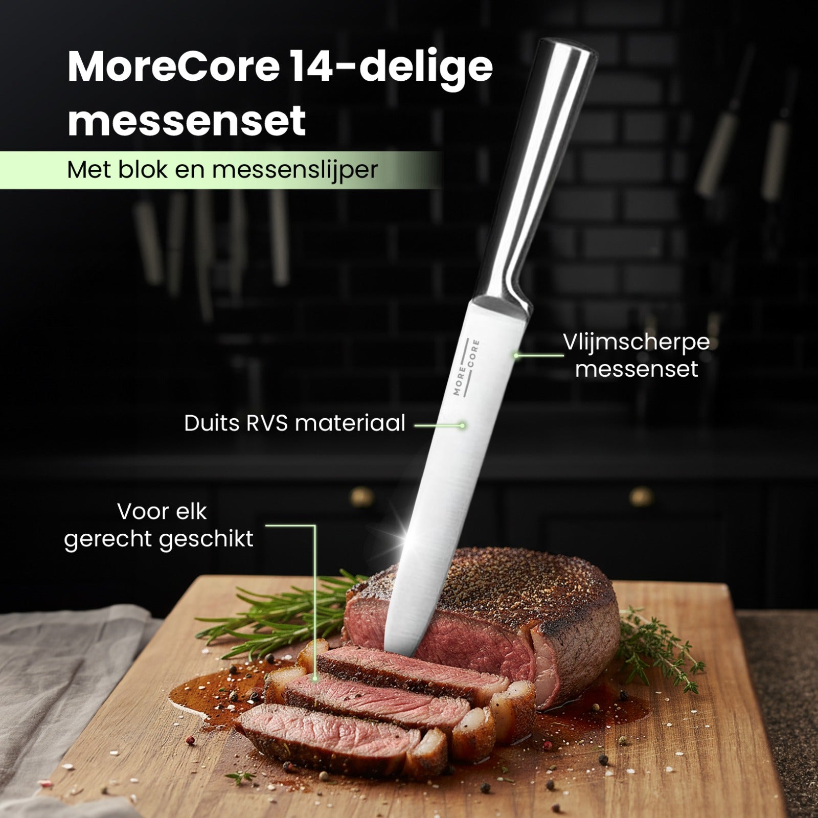 Messenset met Blok en Messenslijper