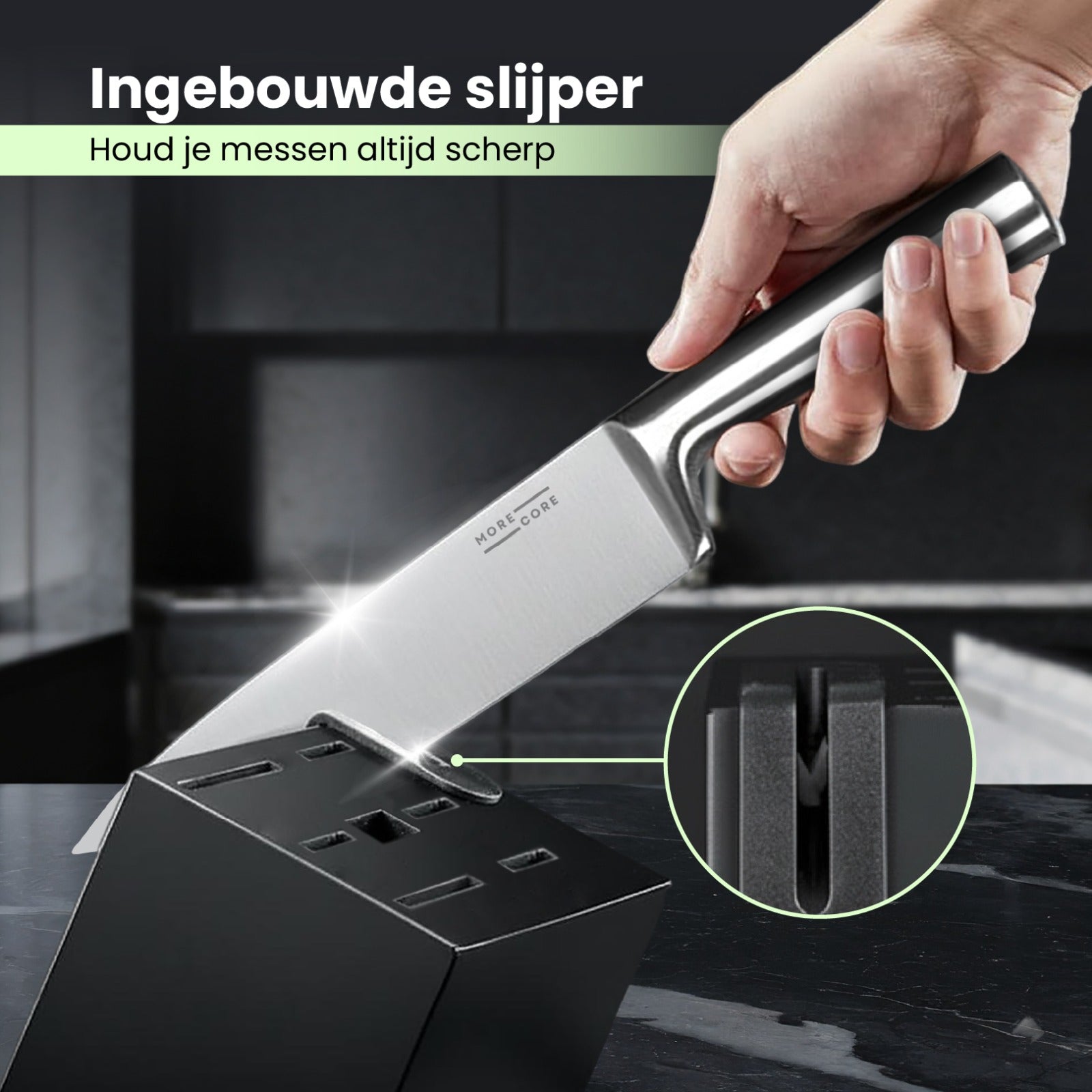 Messenset met Blok en Messenslijper